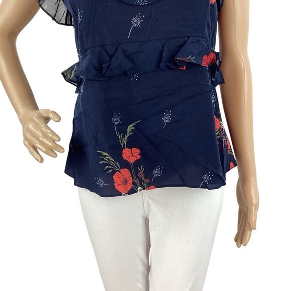 Joie Aisling Cami Midnight Floral Ruffle Tier Top Size 6 - Picture 3 of 7